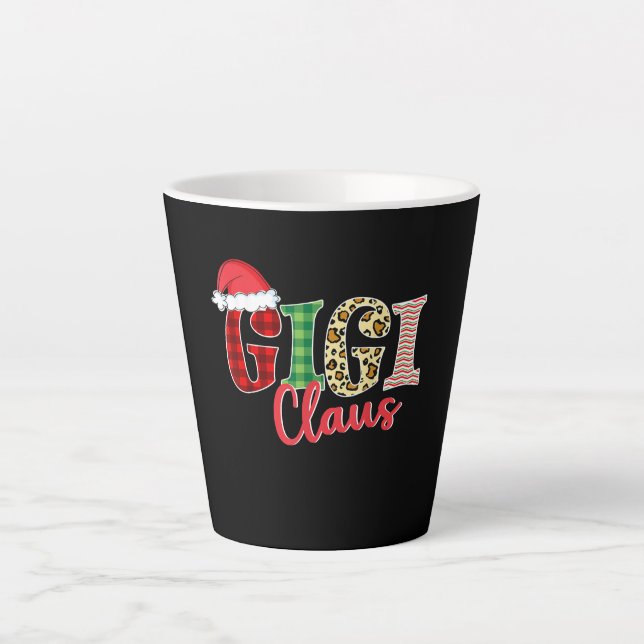 Taza De Café Latte Gigi Claus Santa Hat Funny Xmas Pajama Clothing (Anverso)