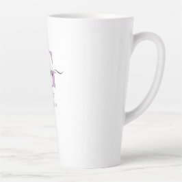 Taza De Café Latte Gigi Elegant Script Monograma Lilac White