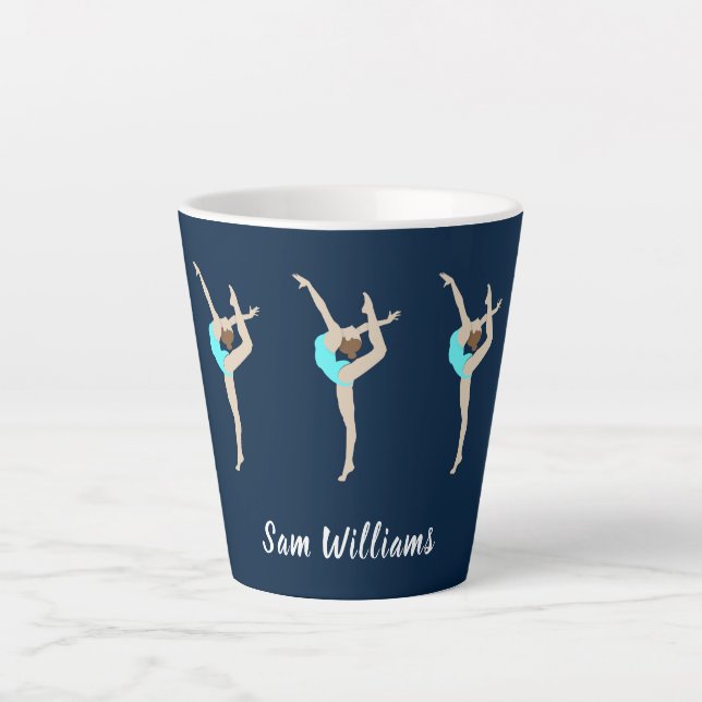 Taza De Café Latte Gimnasia femenina (Anverso)