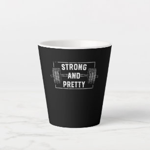 Taza De Café Latte Gimnasio Fuerte Y Bonito Cita A Tank Top