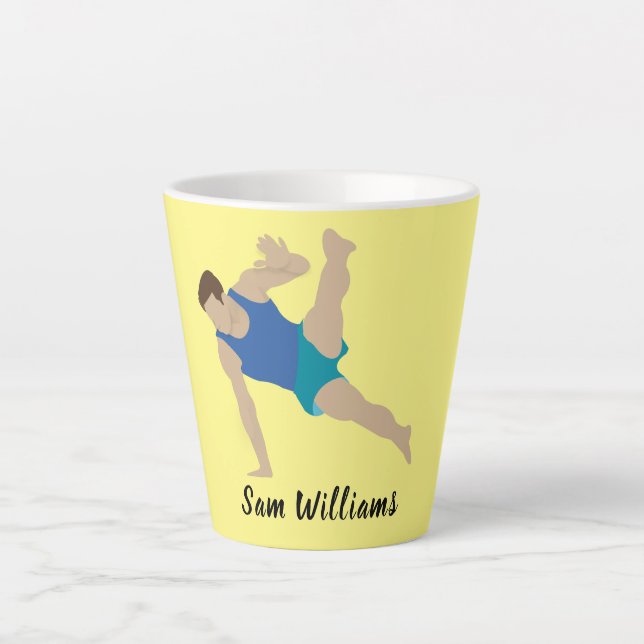 Taza De Café Latte Gimnasta masculino (Anverso)