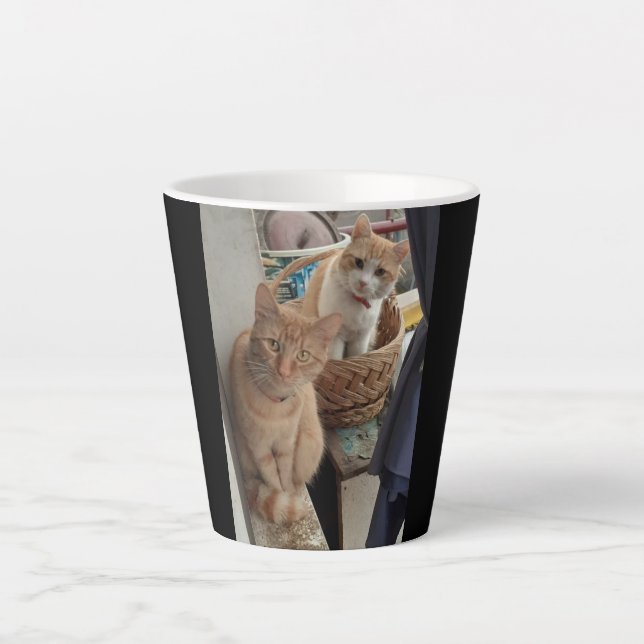 Taza De Café Latte ginger cat Latte Mug (Anverso)