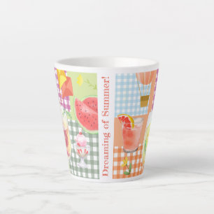 Taza De Café Latte Gingham Dreaming of Summer Latte
