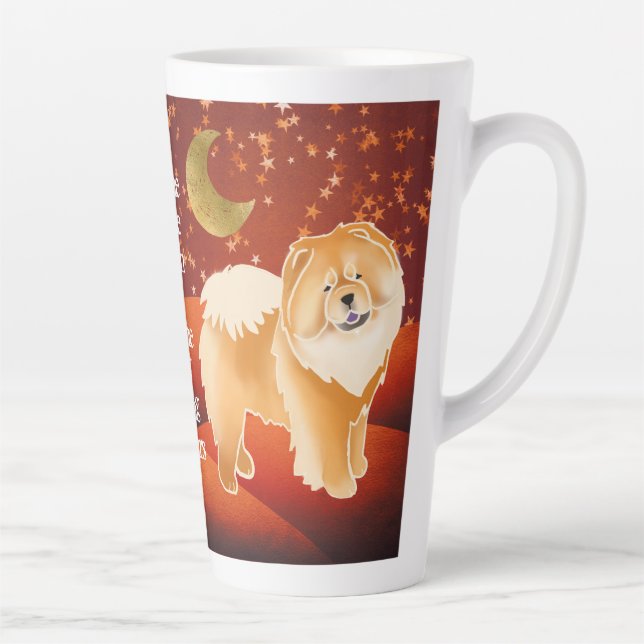 Taza De Café Latte GINKGO el texto rojo de Personalizable (Derecha)