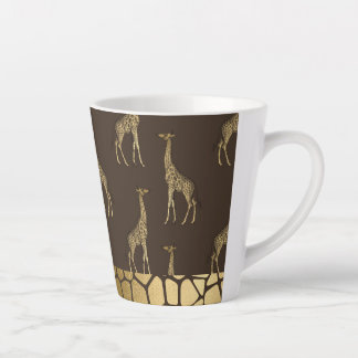 Taza De Café Latte Girafa de oro Elegante Moda Elegante Pequeño Latte