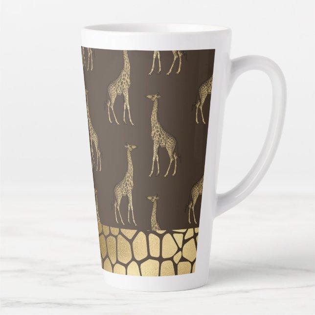 Taza De Café Latte Girafa de oro Moda elegante (Derecha)