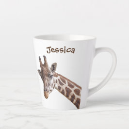 Taza De Café Latte Giraffe Nombre personalizado