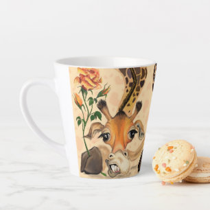 Taza De Café Latte Giraffe romántica - Añade tu foto / nombre