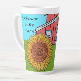 Taza De Café Latte Girasol en la granja