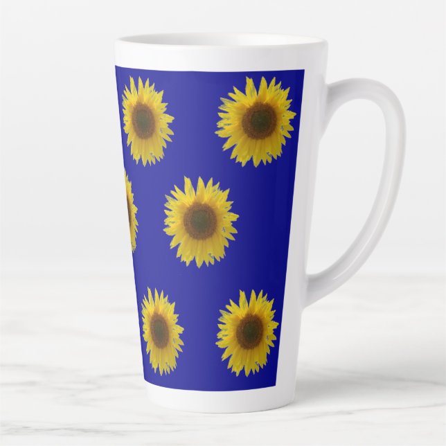 Taza De Café Latte Girasol floreciendo  (Derecha)