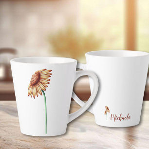 Taza De Café Latte Girasol minimalista