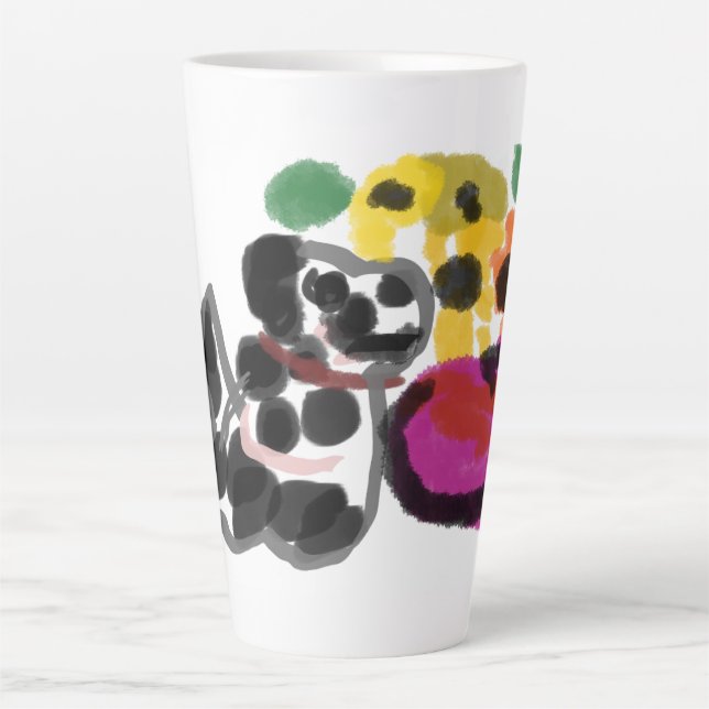 Taza De Café Latte girasoles dálmatas (Anverso)