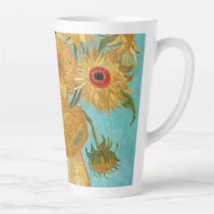 Taza De Café Latte Girasoles, Pintura de Naturaleza Muerta Postimpres