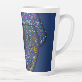 Taza De Café Latte Girl with Spotted Glitter Print Hair