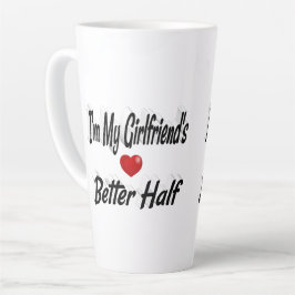 Taza De Café Latte Girlfriend cita texto negro