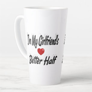 Taza De Café Latte Girlfriend cita texto negro