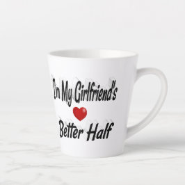Taza De Café Latte Girlfriend cita texto negro