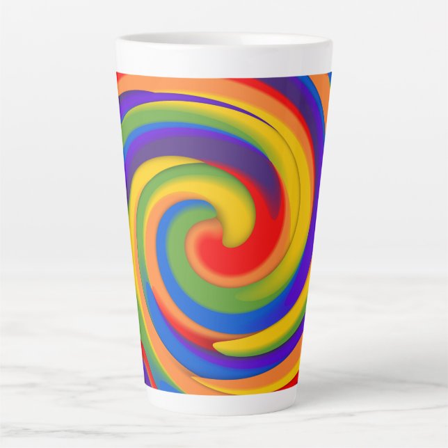 Taza De Café Latte giro arco iris (Anverso)