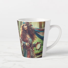 TAZA DE CAFÉ LATTE GITANA BAILANDO