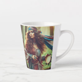 TAZA DE CAFÉ LATTE GITANA BAILANDO