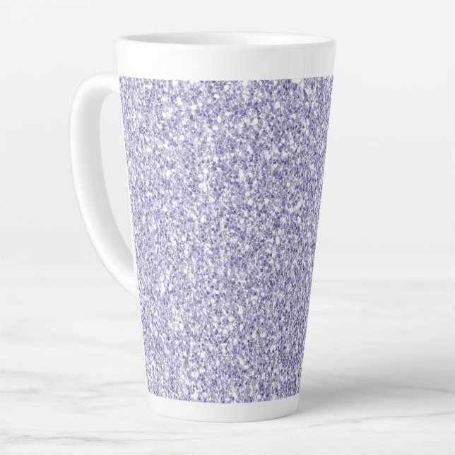 Taza De Café Latte Glam Lavender Lilac Purpurina púrpura    (Ángulo izquierdo)