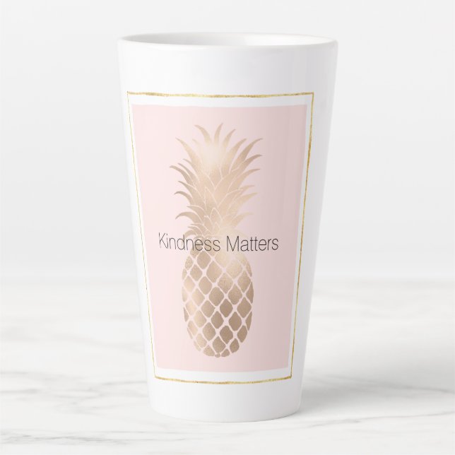 Taza De Café Latte Glam Pineapple Gold (Anverso)