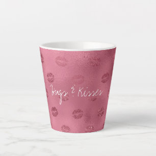 Taza De Café Latte Glam Red Lips Kiss
