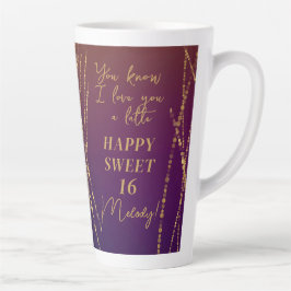 Taza De Café Latte Glam Sweet 16 Cumpleaños Te Ama A