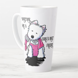 Taza De Café Latte Glamour Westie KiniArt Café Mug