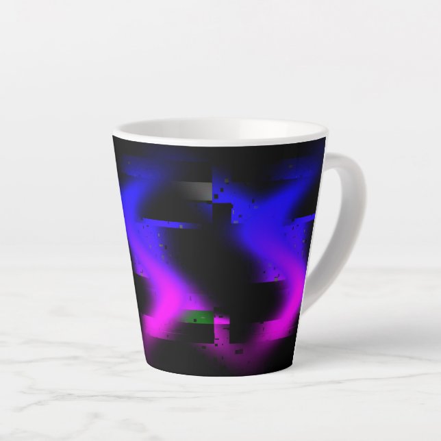 Taza De Café Latte Glitch Plasma Black (Ángulo derecho)