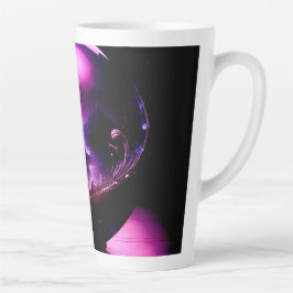 Taza De Café Latte Globe transparente morado con paisaje montañoso