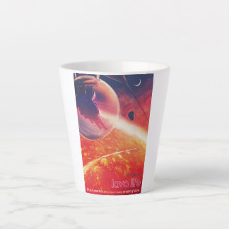 Taza De Café Latte Globo aerostático extremo en infierno volcánico