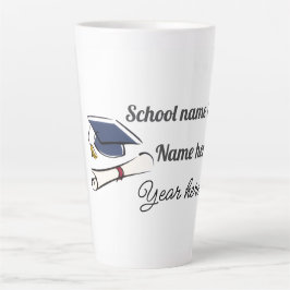 Taza De Café Latte Globo de graduación personalizado