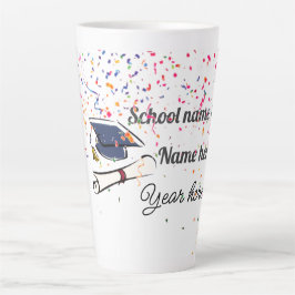 Taza De Café Latte Globo de graduación personalizado