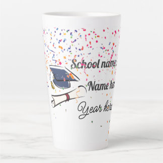 Taza De Café Latte Globo de graduación personalizado