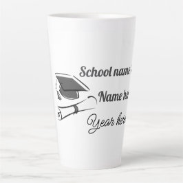 Taza De Café Latte Globo de graduación personalizado