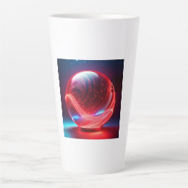 Taza De Café Latte Globo Rojo Reflectante Transparente Con Estallidos