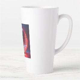 Taza De Café Latte Globo Rojo Reflectante Transparente Con Estallidos