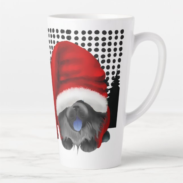 Taza De Café Latte GNOME 4 LOS CHOWLIDAYS -CHOW NEGRO - Latte Mug (Derecha)