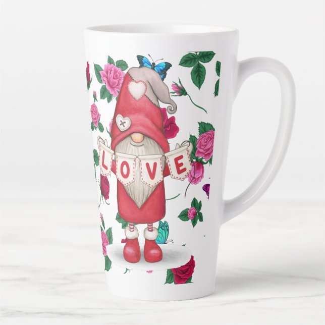 Taza De Café Latte Gnome del jardín de amor (Derecha)