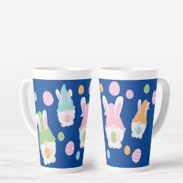 Taza De Café Latte Gnomes de Pascua con huevos de pascua de las oreja