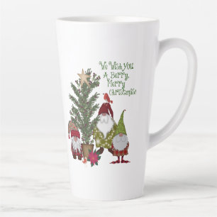Taza De Café Latte Gnomes Navidades Berry Merry