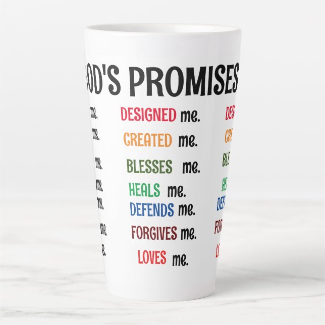 Taza De Café Latte God design me And promise collection. (Anverso)