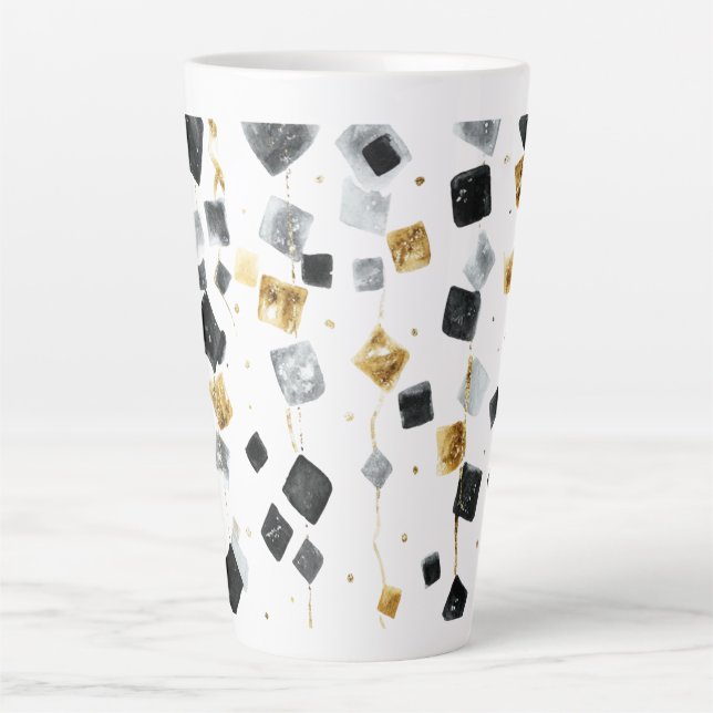 Taza De Café Latte Gold Black Happy New Year (Anverso)