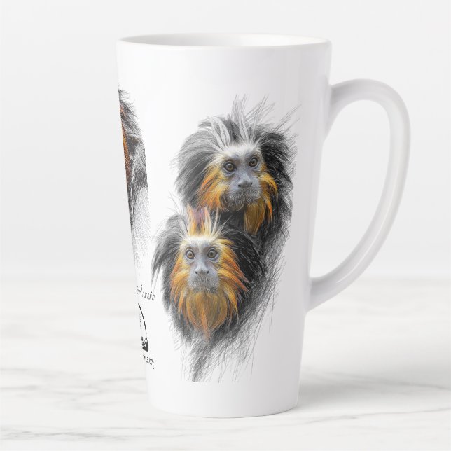 Taza De Café Latte Golden-headed Lion Tamarin Mug by RSCF (Derecha)