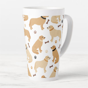 Taza De Café Latte Golden Retriever Bones and Paws Latte Mug
