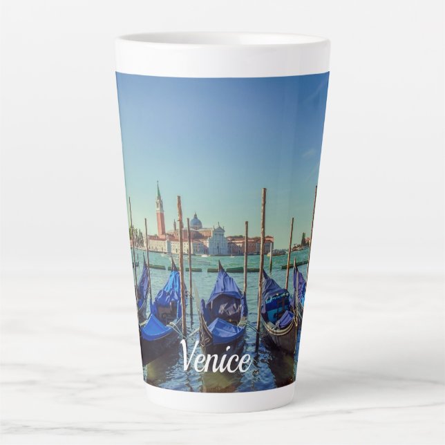 Taza De Café Latte Góndolas en Venecia, Italia (Anverso)