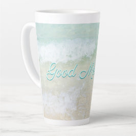 Taza De Café Latte Good Morning Beach Surf Ocean