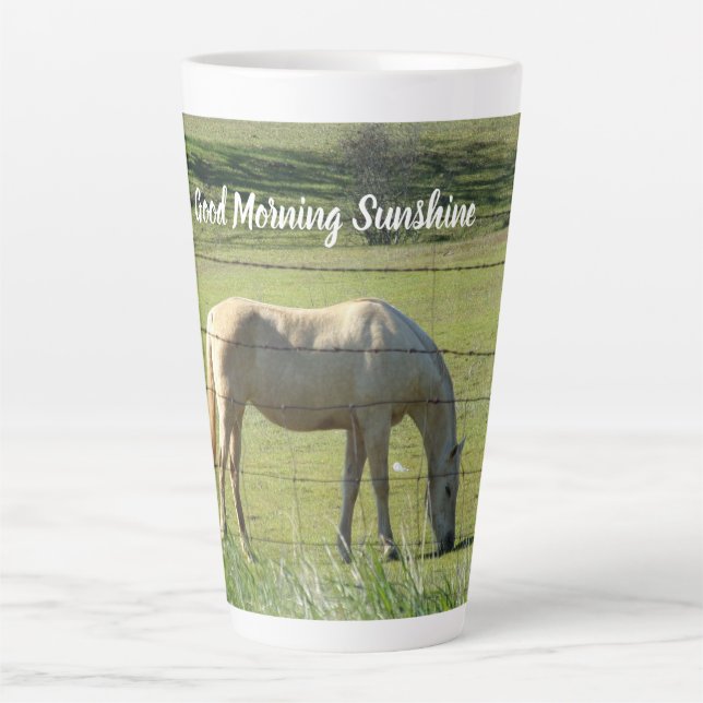 Taza De Café Latte Good Morning Sunshine, Hot Beverage Tall Mug (Anverso)