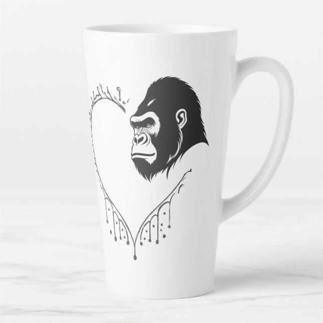 Taza De Café Latte Gorilla Heartbeat (Derecha)